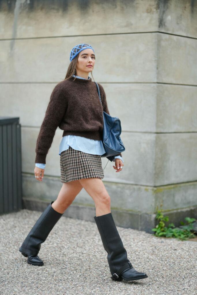 Lederstiefel für Damen, schwarz